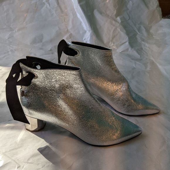 Proenza Schouler silver booties size 9 (39) BNWOB - Picture 5 of 11
